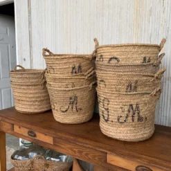 Set Of 10 Spanish Woven Wicker Olive Grape Harvest Basket -Storage Furniture Sales 2024 set of 10 spanish woven wicker olive grape harvest basket 0 2