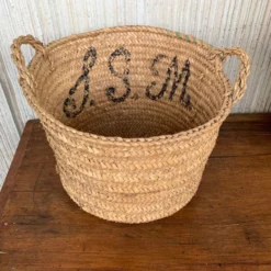 Set Of 10 Spanish Woven Wicker Olive Grape Harvest Basket