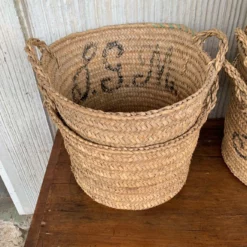 Set Of 10 Spanish Woven Wicker Olive Grape Harvest Basket -Storage Furniture Sales 2024 set of 10 spanish woven wicker olive grape harvest basket 0 8