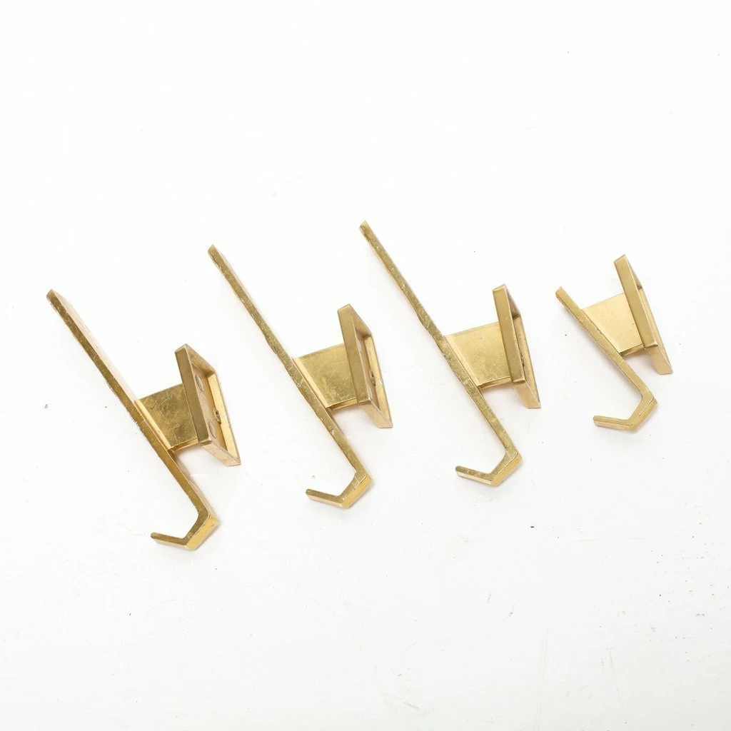 Set Of Mid Century Brass Hooks 1 Set Of Mid Century Brass Hooks