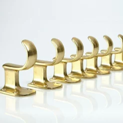 Unknown Seven Coat Hooks, Brass, Mid Century 70s