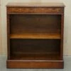 Unknown Sheraton Revival Burr Elm Walnut Inlay Dwarf Library Open Bookcase Bookshelf