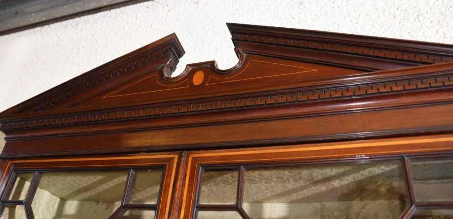 Unknown Sheraton Revival Mahogany Bookcase Display Cabinet 3 Unknown Sheraton Revival Mahogany Bookcase Display Cabinet - Image 3