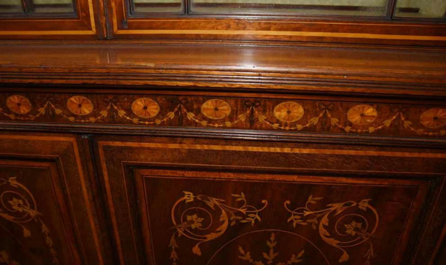 Unknown Sheraton Revival Mahogany Bookcase Display Cabinet 7 Unknown Sheraton Revival Mahogany Bookcase Display Cabinet - Image 7