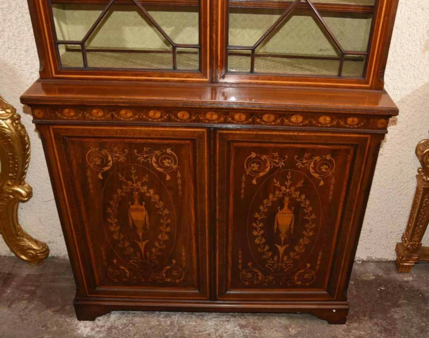 Unknown Sheraton Revival Mahogany Bookcase Display Cabinet 9 Unknown Sheraton Revival Mahogany Bookcase Display Cabinet - Image 9