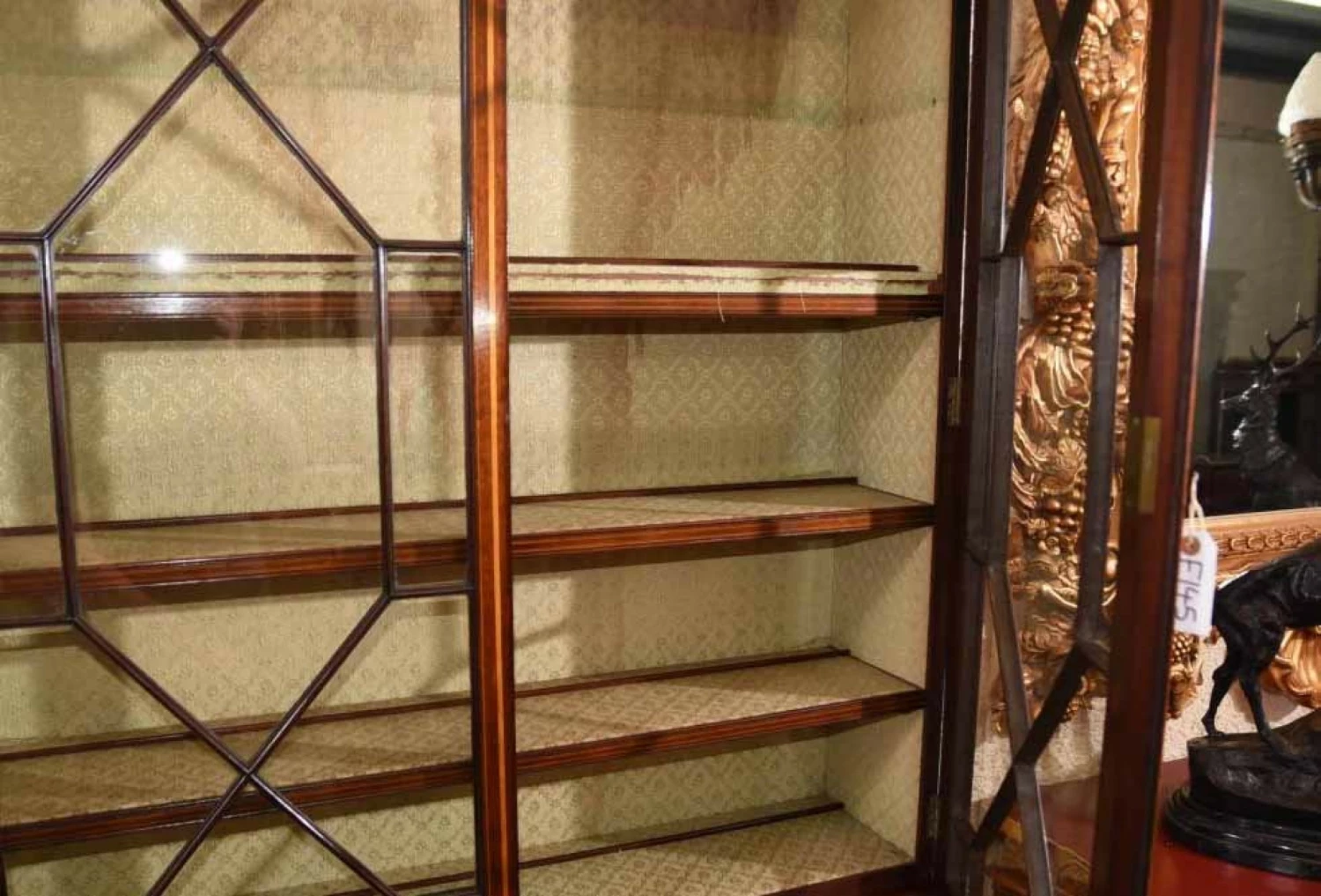 Unknown Sheraton Revival Mahogany Bookcase Display Cabinet 10 Unknown Sheraton Revival Mahogany Bookcase Display Cabinet - Image 10