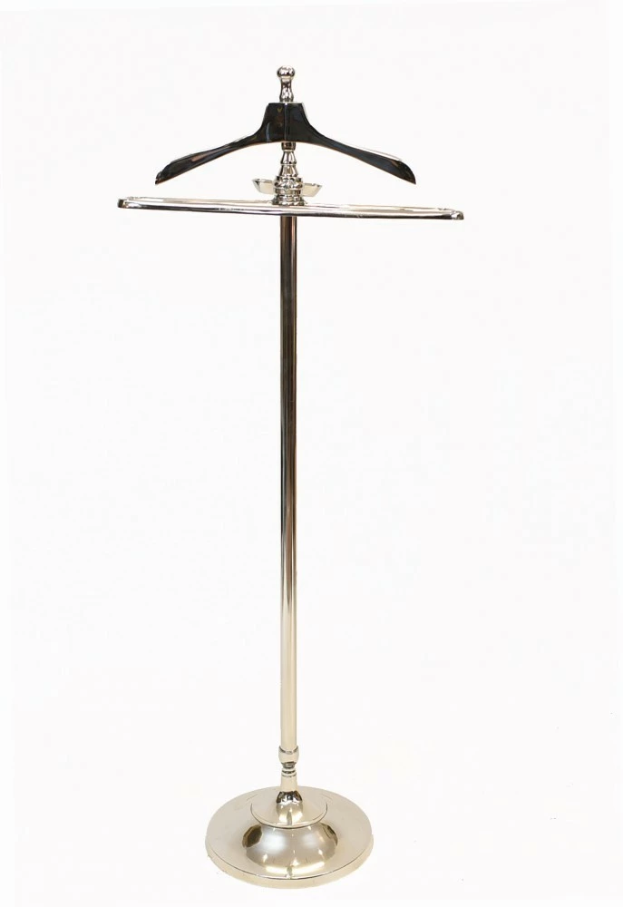 Unknown Silver Plate Valet Trouser Stand Coat Hanger 2 Unknown Silver Plate Valet Trouser Stand Coat Hanger - Image 2