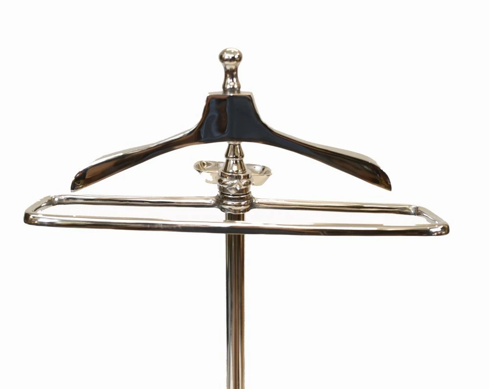 Unknown Silver Plate Valet Trouser Stand Coat Hanger 4 Unknown Silver Plate Valet Trouser Stand Coat Hanger - Image 4