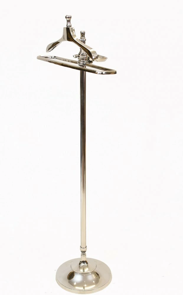 Unknown Silver Plate Valet Trouser Stand Coat Hanger 5 Unknown Silver Plate Valet Trouser Stand Coat Hanger - Image 5