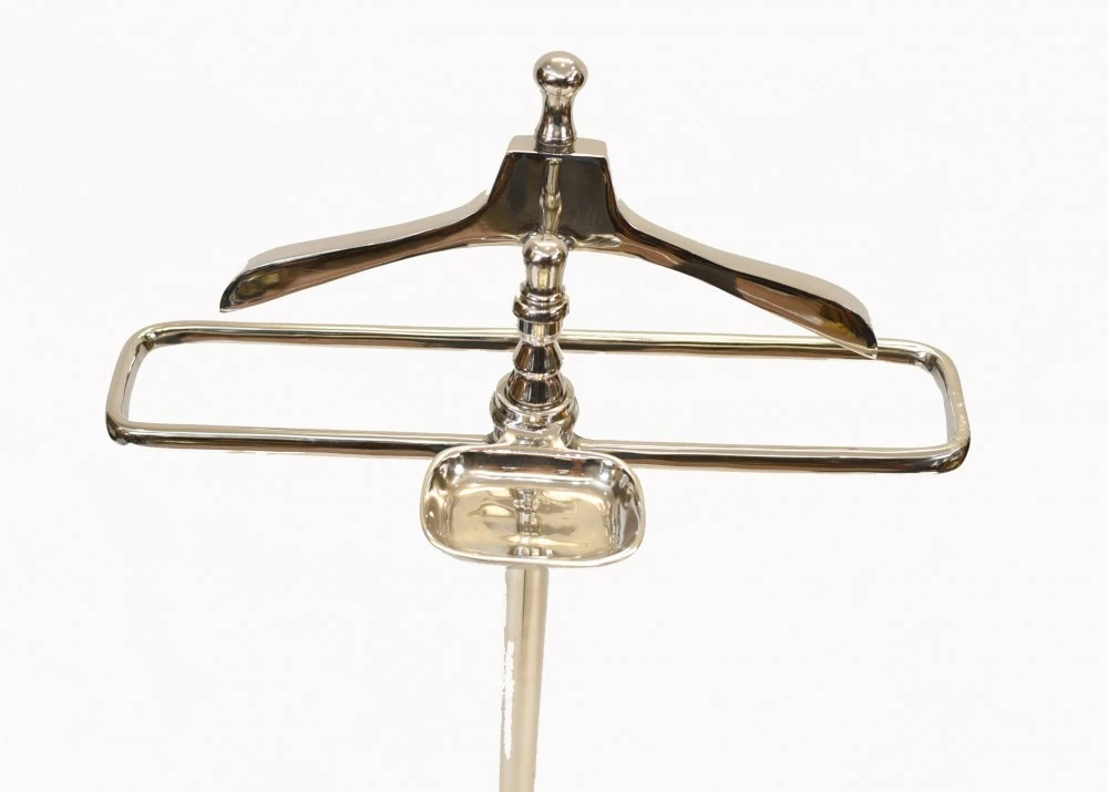 Unknown Silver Plate Valet Trouser Stand Coat Hanger 8 Unknown Silver Plate Valet Trouser Stand Coat Hanger - Image 8