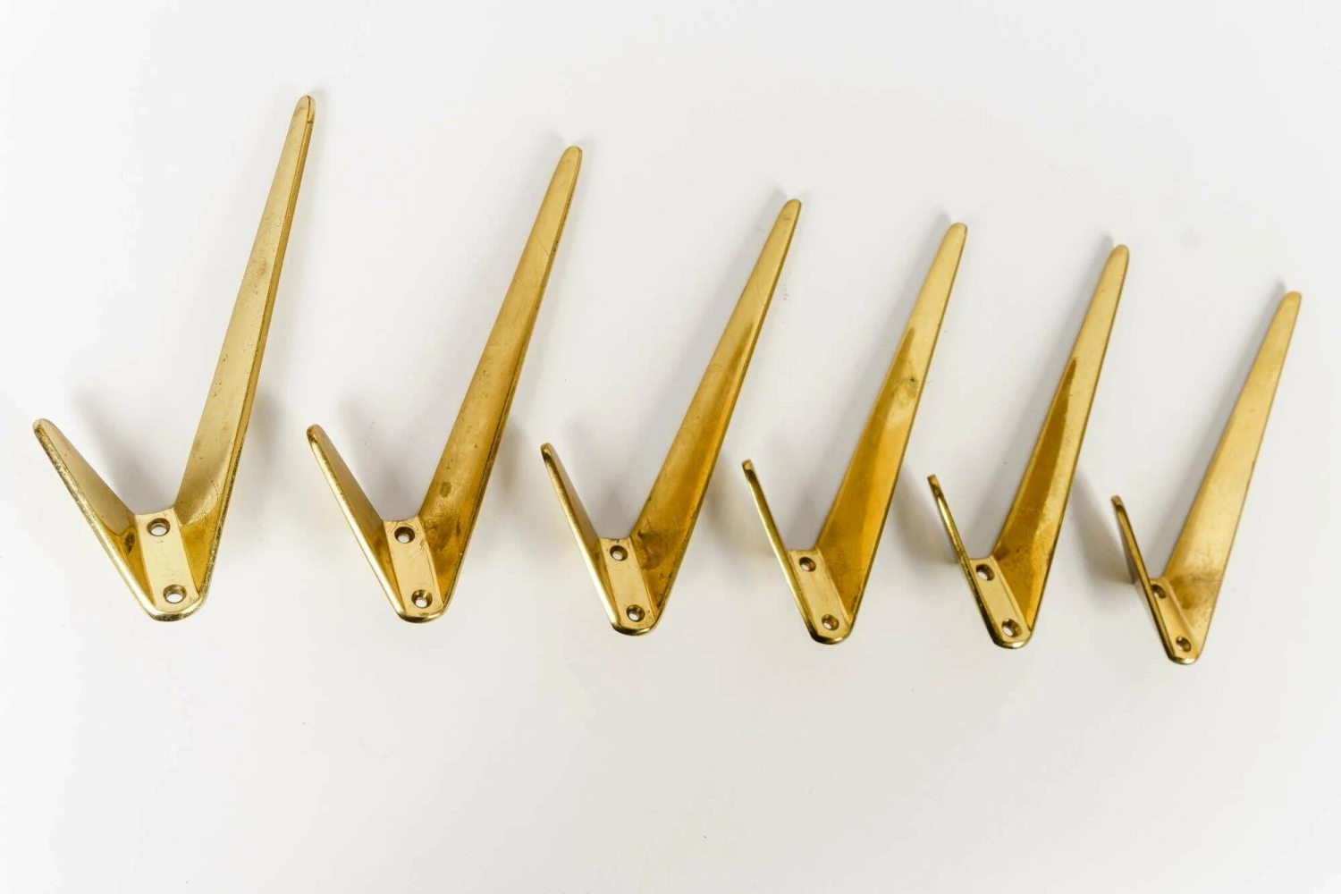 Six Asymetric Wall Hooks By Hertha Baller Austria, 1950s 3 Six Asymetric Wall Hooks By Hertha Baller Austria, 1950s - Image 3