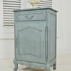 Small Antique French Cupboard In Decorative Blue Paint