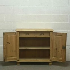 Unknown Small Waxed Antique Pine Cupboard With 2 Internal Drawers -Storage Furniture Sales 2024 small waxed antique pine cupboard with 2 internal drawers sku19204707 0 5