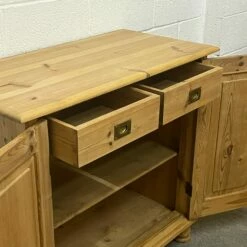 Unknown Small Waxed Antique Pine Cupboard With 2 Internal Drawers -Storage Furniture Sales 2024 small waxed antique pine cupboard with 2 internal drawers sku19204707 0 6