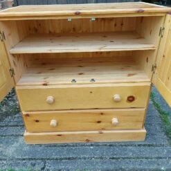 Unknown Solid Pine 2 Drawer & Double Door Storage Cupboard For Upcycling -Storage Furniture Sales 2024 solid pine 2 drawer double door storage cupboard for upcycling sku59751019 0 1