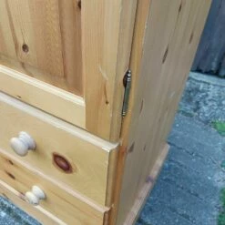 Unknown Solid Pine 2 Drawer & Double Door Storage Cupboard For Upcycling -Storage Furniture Sales 2024 solid pine 2 drawer double door storage cupboard for upcycling sku59751019 0 19