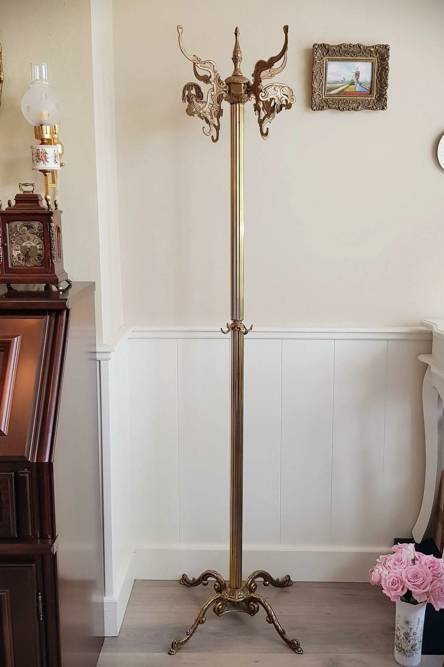 Unknown Stunning Brevettato Standing Coat Rack, Hall Tree, Entryway Stand Rack, Made In Italy, Hollywood Regency Style, Midcentury 2 Unknown Stunning Brevettato Standing Coat Rack, Hall Tree, Entryway Stand Rack, Made In Italy, Hollywood Regency Style, Midcentury - Image 2