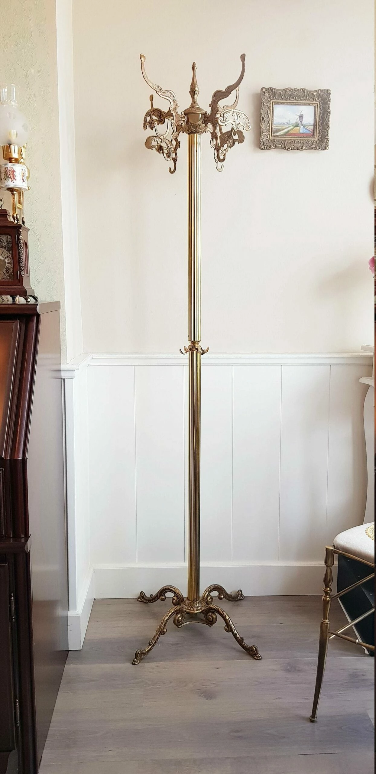 Unknown Stunning Brevettato Standing Coat Rack, Hall Tree, Entryway Stand Rack, Made In Italy, Hollywood Regency Style, Midcentury 3 Unknown Stunning Brevettato Standing Coat Rack, Hall Tree, Entryway Stand Rack, Made In Italy, Hollywood Regency Style, Midcentury - Image 3