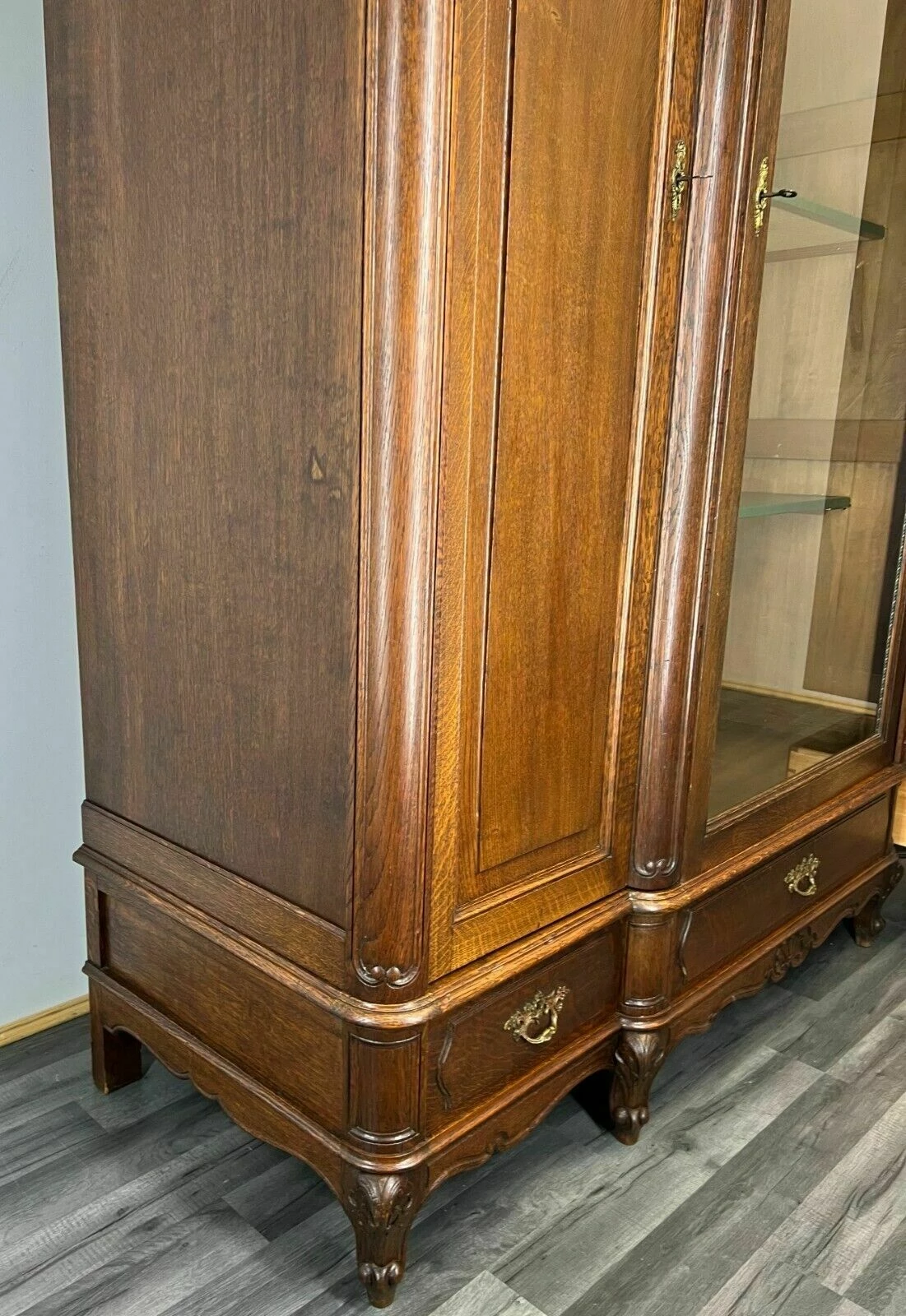 Unknown Stunning French Antique 3 Door Bookcase 13 Unknown Stunning French Antique 3 Door Bookcase - Image 13