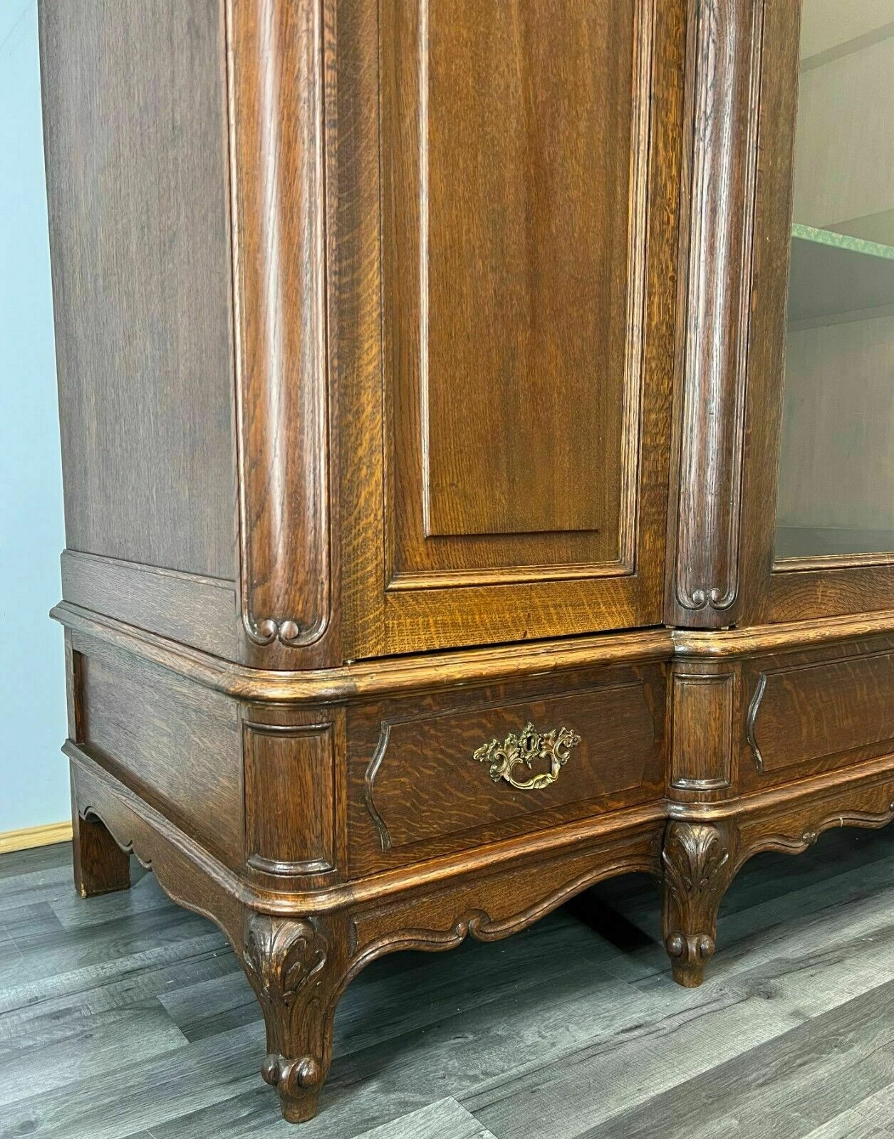 Unknown Stunning French Antique 3 Door Bookcase 4 Unknown Stunning French Antique 3 Door Bookcase - Image 4