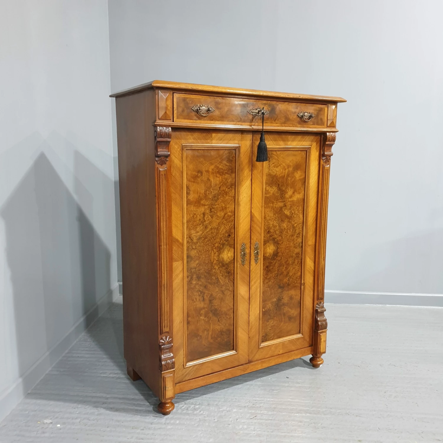 Super French Burr Walnut Cupboard 3 Super French Burr Walnut Cupboard - Image 3