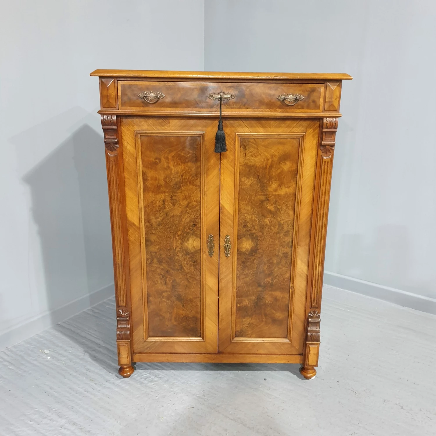 Super French Burr Walnut Cupboard 1 Super French Burr Walnut Cupboard