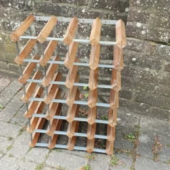 Superb Vintage Pine And Zinc Wine Bottle Rack (Single Item, But Two Available) -Storage Furniture Sales 2024 superb vintage pine and zinc wine bottle rack single item but two available sku96115197 0 2