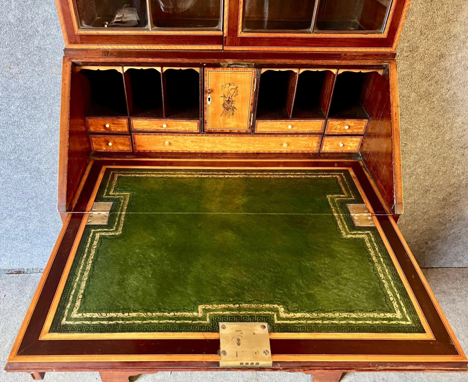 Superior Sheraton Revival Bureau Bookcase 4 Superior Sheraton Revival Bureau Bookcase - Image 4