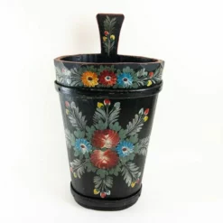 Swiss Handmade Umbrella Stand Chalet Wooden Umbrella Stand With A Floral Design Swiss Farmhouse Decor