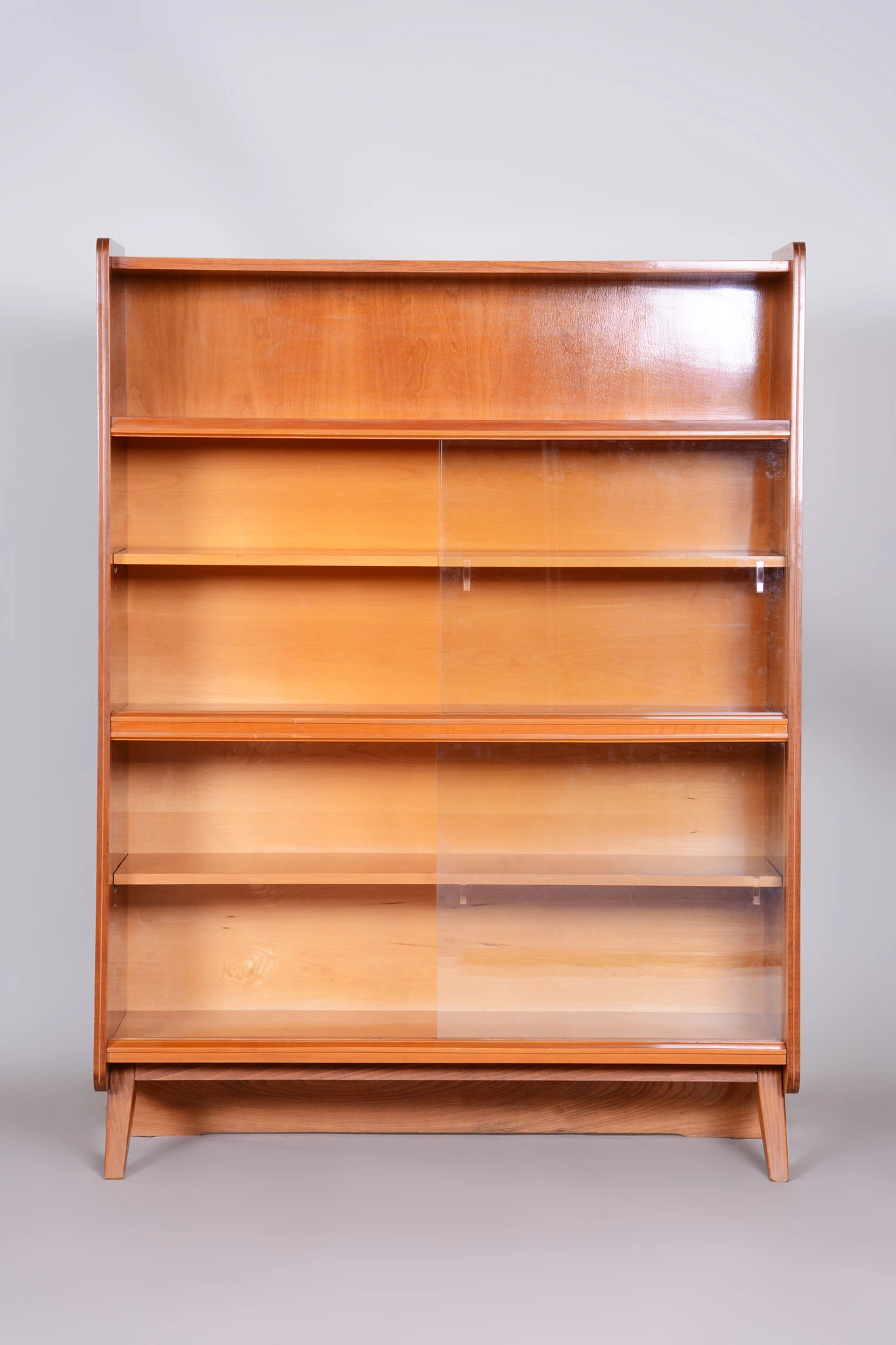 Unique Czech Mid Century Bookcase, 1950s, Well Preserved Condition, Walnut 2 Unique Czech Mid Century Bookcase, 1950s, Well Preserved Condition, Walnut - Image 2
