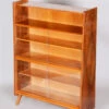 Unique Czech Mid Century Bookcase, 1950s, Well Preserved Condition, Walnut