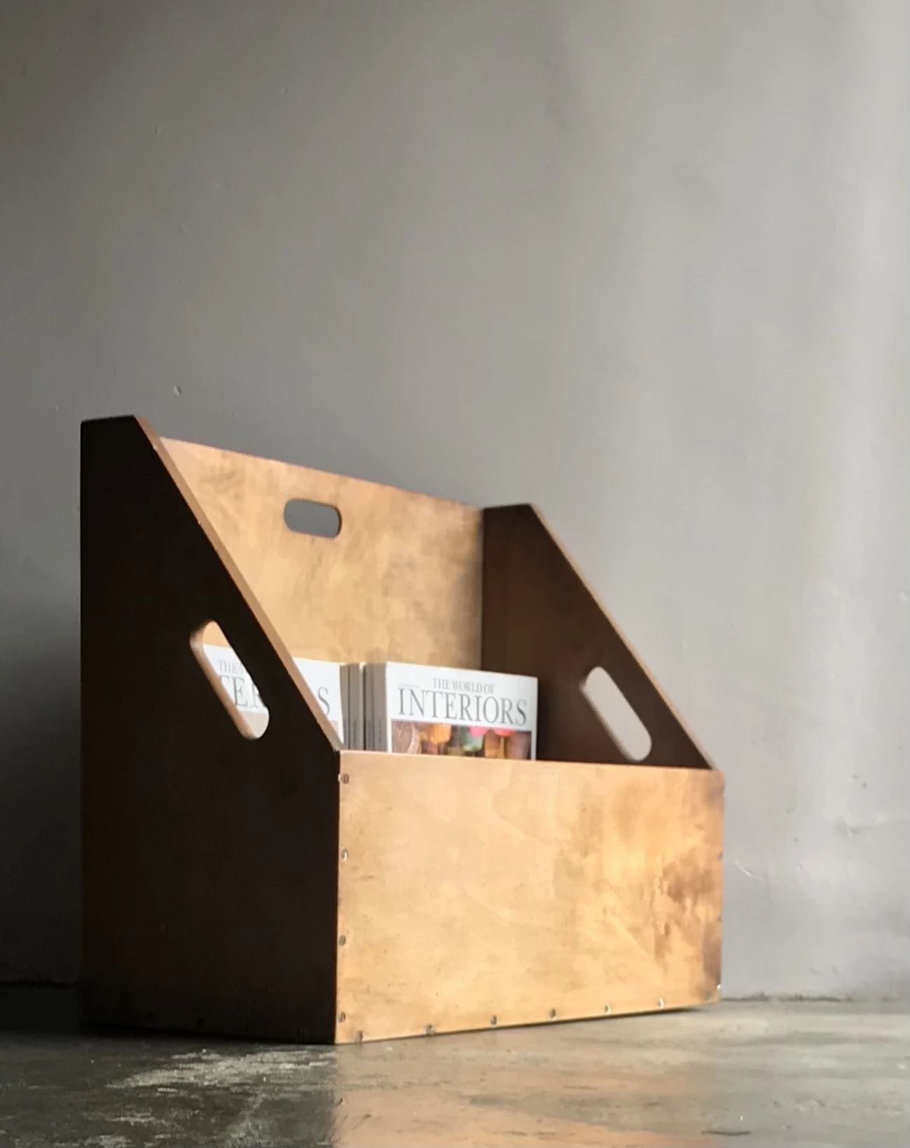 Unique Mid Century Large Magazine Rack With Rustic Minimal Aesthetic 2 Unique Mid Century Large Magazine Rack With Rustic Minimal Aesthetic - Image 2