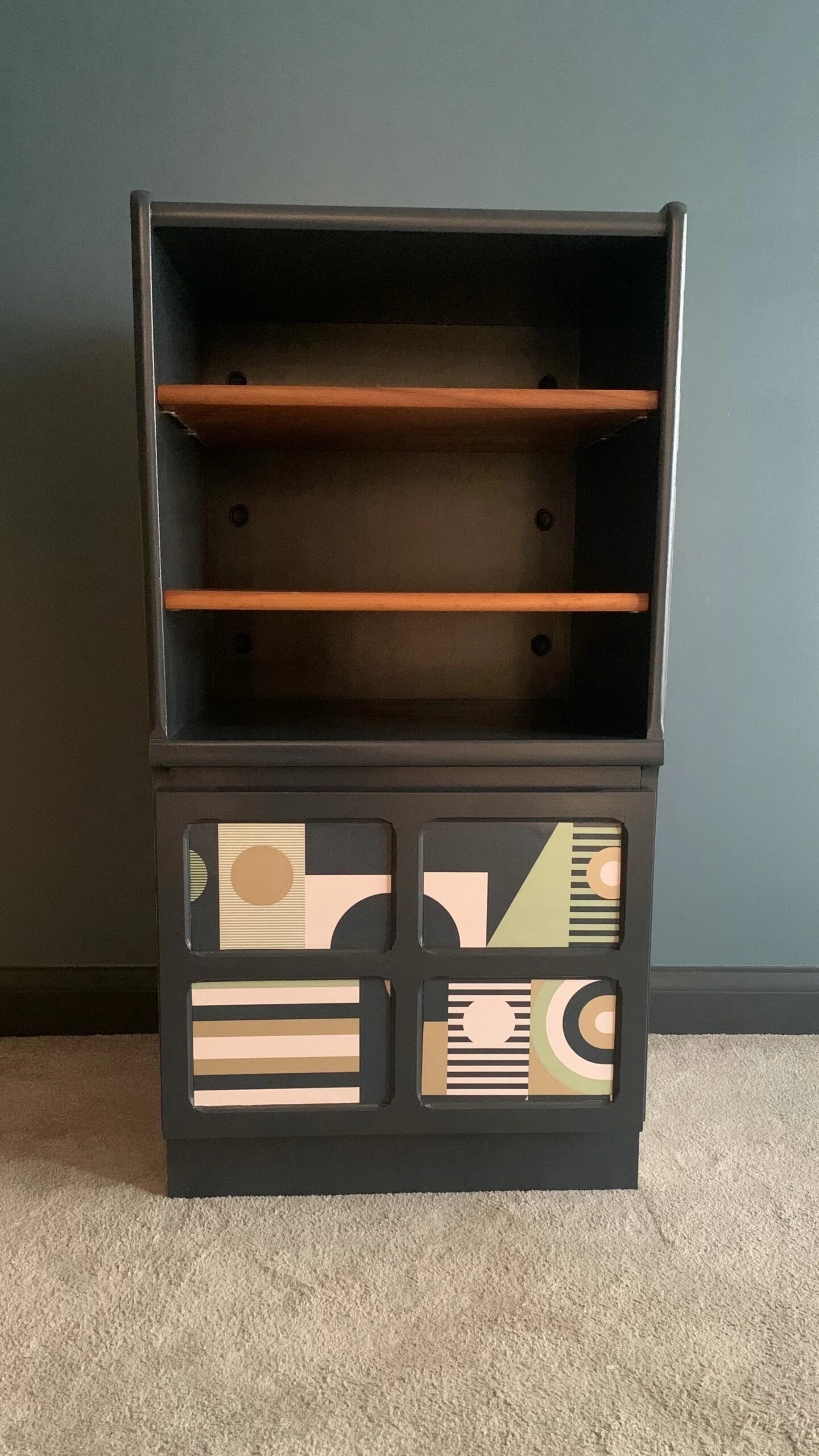 Re Finished Nathan Geometric Cabinet 1 Re Finished Nathan Geometric Cabinet