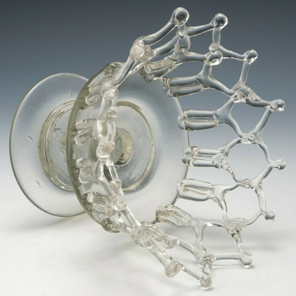 Unknown Very Rare English Lead Glass Traforato Basket C1800 3 Unknown Very Rare English Lead Glass Traforato Basket C1800 - Image 3