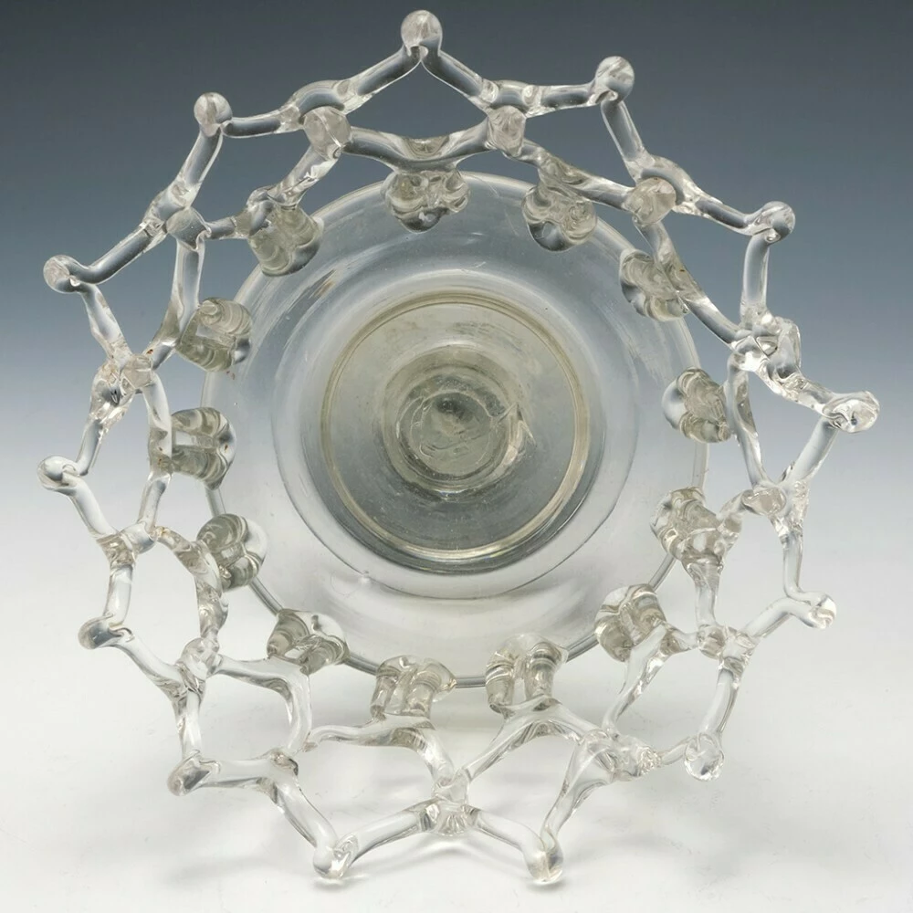Unknown Very Rare English Lead Glass Traforato Basket C1800 4 Unknown Very Rare English Lead Glass Traforato Basket C1800 - Image 4