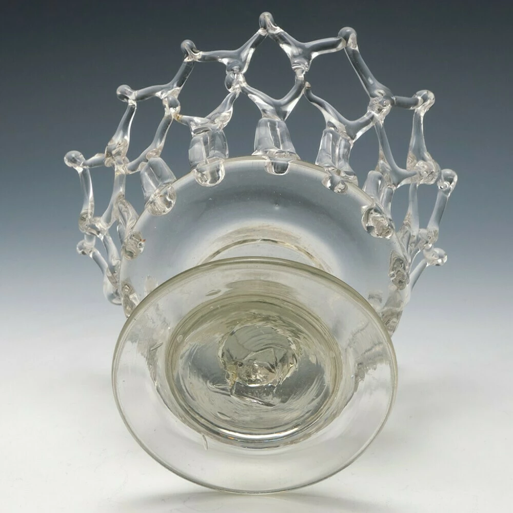 Unknown Very Rare English Lead Glass Traforato Basket C1800 5 Unknown Very Rare English Lead Glass Traforato Basket C1800 - Image 5