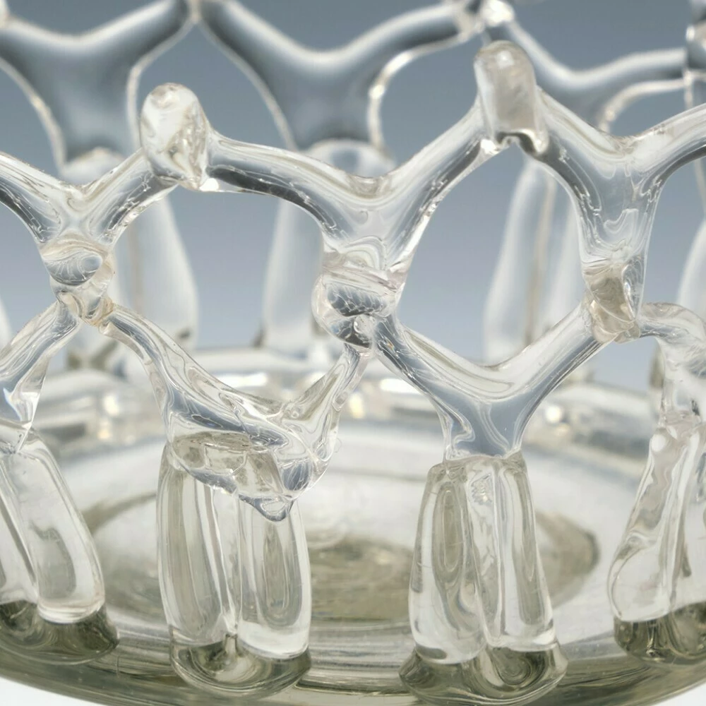 Unknown Very Rare English Lead Glass Traforato Basket C1800 7 Unknown Very Rare English Lead Glass Traforato Basket C1800 - Image 7