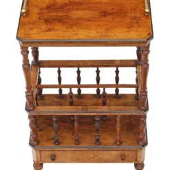 Victorian Aesthetic C1880 Burr Walnut Canterbury Whatnot 13 Victorian Aesthetic C1880 Burr Walnut Canterbury Whatnot -Storage Furniture Sales 2024 victorian aesthetic c1880 burr walnut canterbury whatnot 0 1