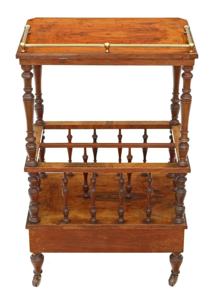 Victorian Aesthetic C1880 Burr Walnut Canterbury Whatnot 11 Victorian Aesthetic C1880 Burr Walnut Canterbury Whatnot - Image 11