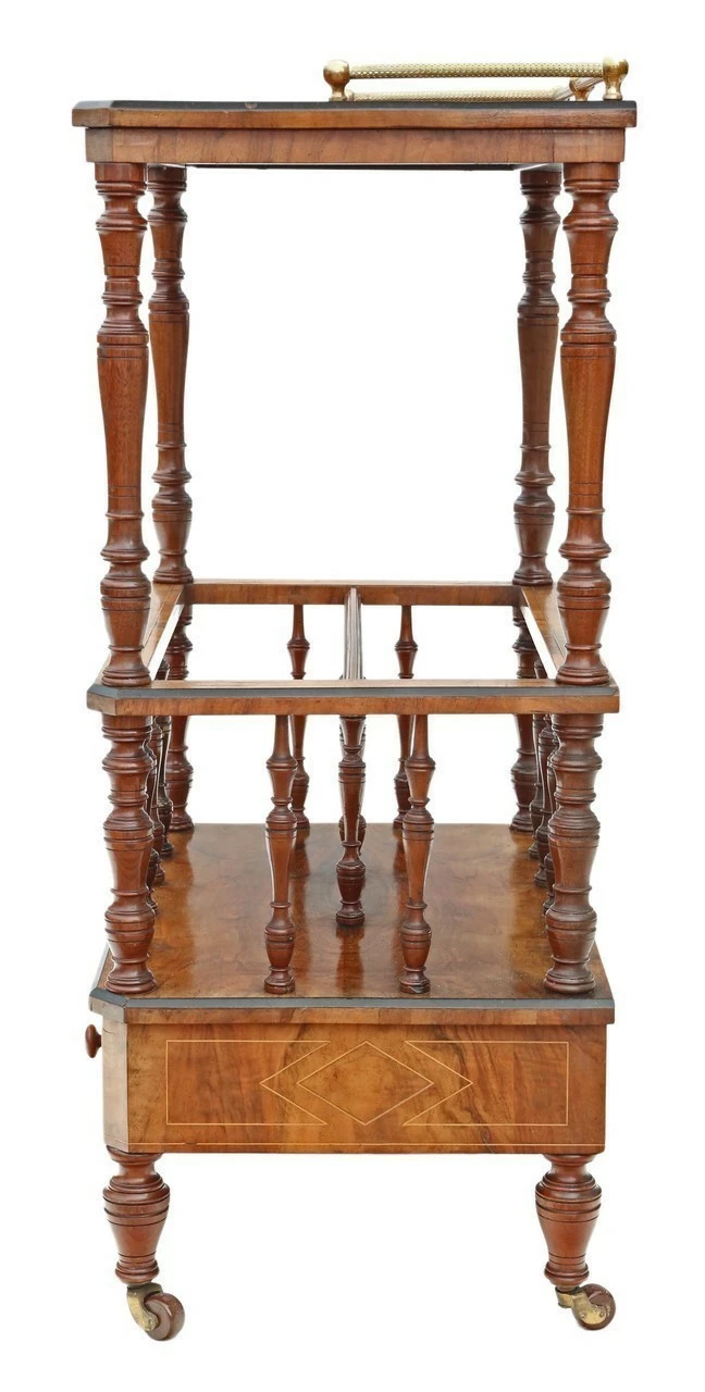 Victorian Aesthetic C1880 Burr Walnut Canterbury Whatnot 8 Victorian Aesthetic C1880 Burr Walnut Canterbury Whatnot - Image 8