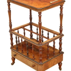Victorian Aesthetic C1880 Burr Walnut Canterbury Whatnot 20 Victorian Aesthetic C1880 Burr Walnut Canterbury Whatnot -Storage Furniture Sales 2024 victorian aesthetic c1880 burr walnut canterbury whatnot 0 8