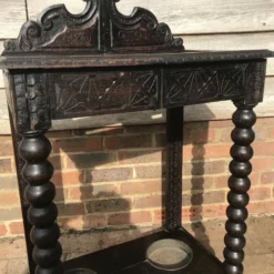 Unknown Victorian Carved Wooden Walking Stick / Umbrella Hallway Stand .