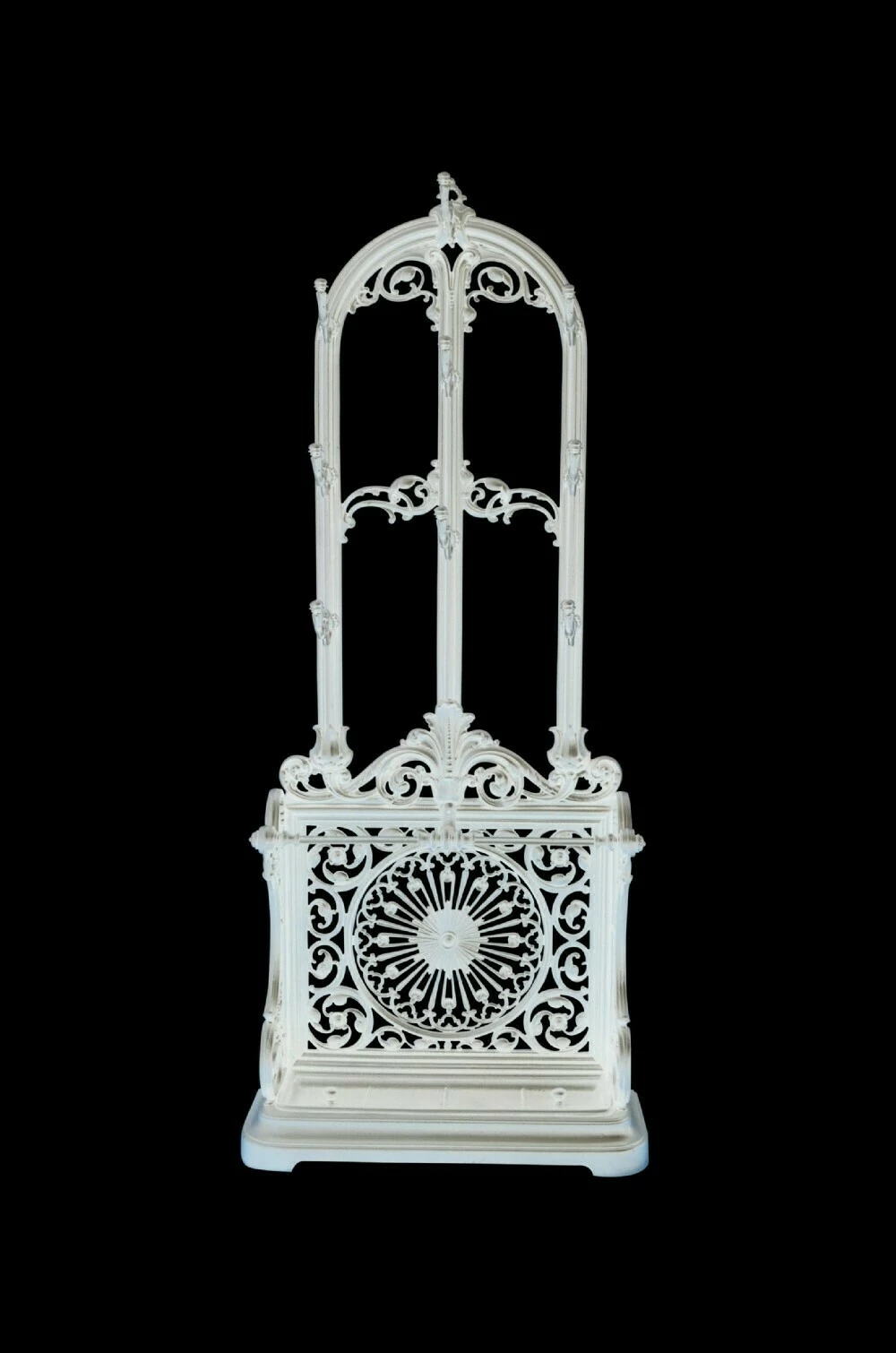 Unknown Victorian Cast Iron Hall Stand In White 1 Unknown Victorian Cast Iron Hall Stand In White