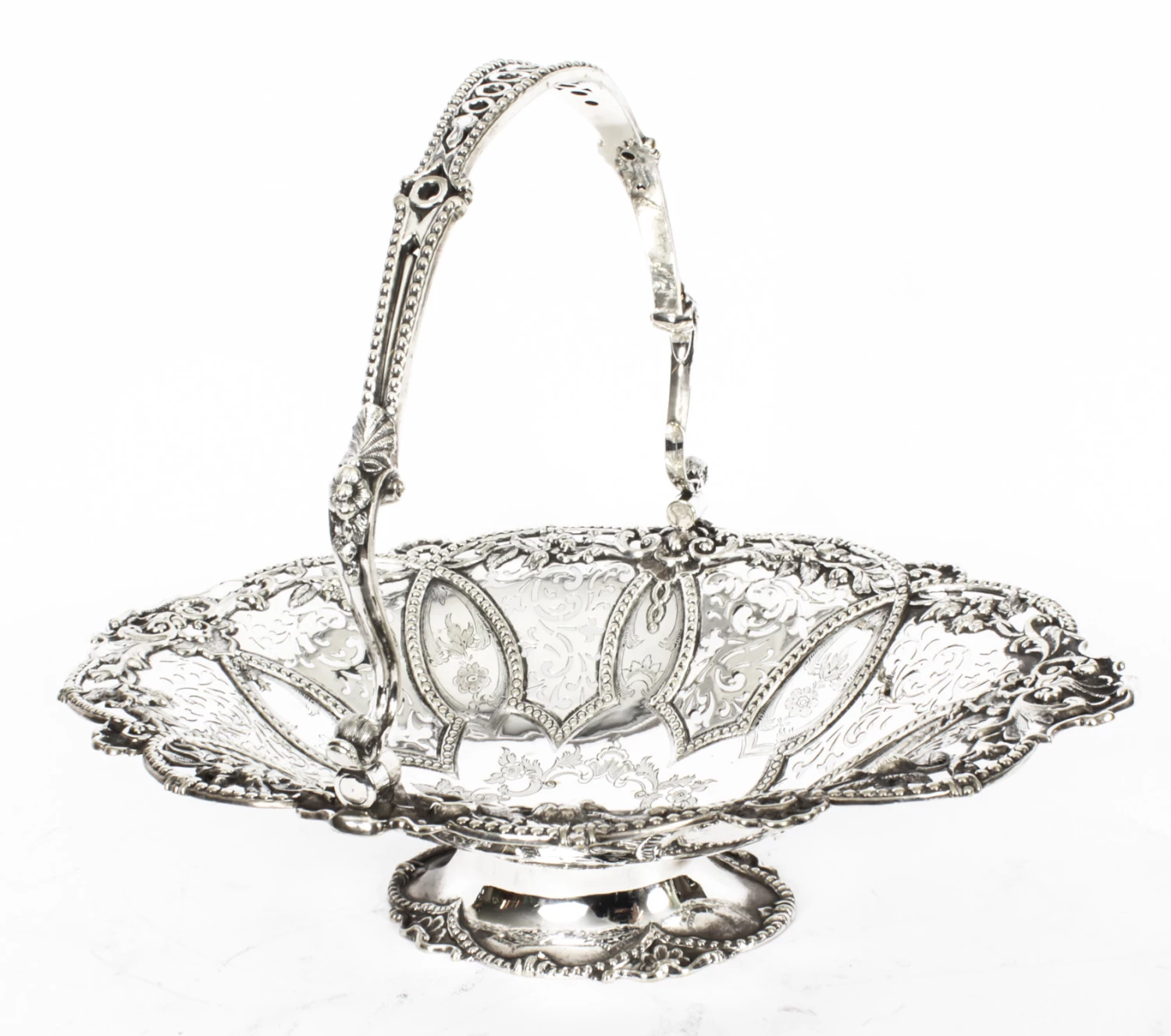 Victorian Silver Plated Fruit Basket Martin Hall C.1860 2 Victorian Silver Plated Fruit Basket Martin Hall C.1860 - Image 2
