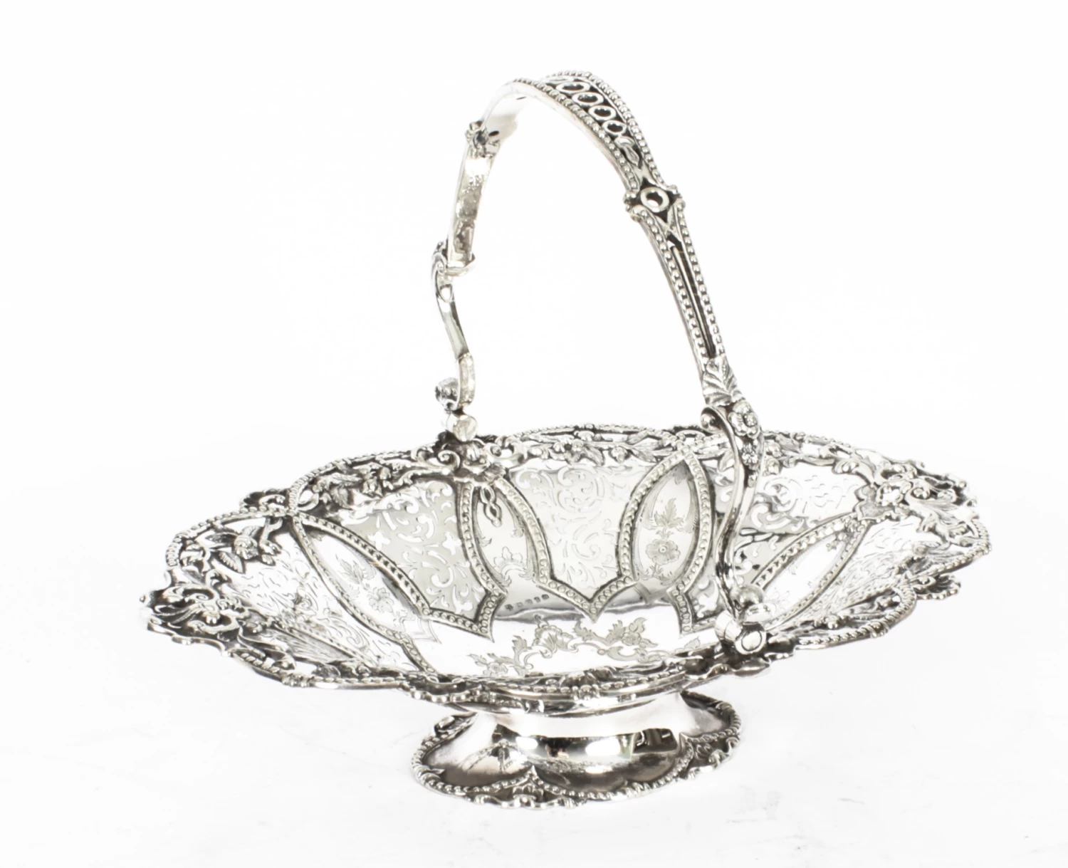 Victorian Silver Plated Fruit Basket Martin Hall C.1860 15 Victorian Silver Plated Fruit Basket Martin Hall C.1860 - Image 15