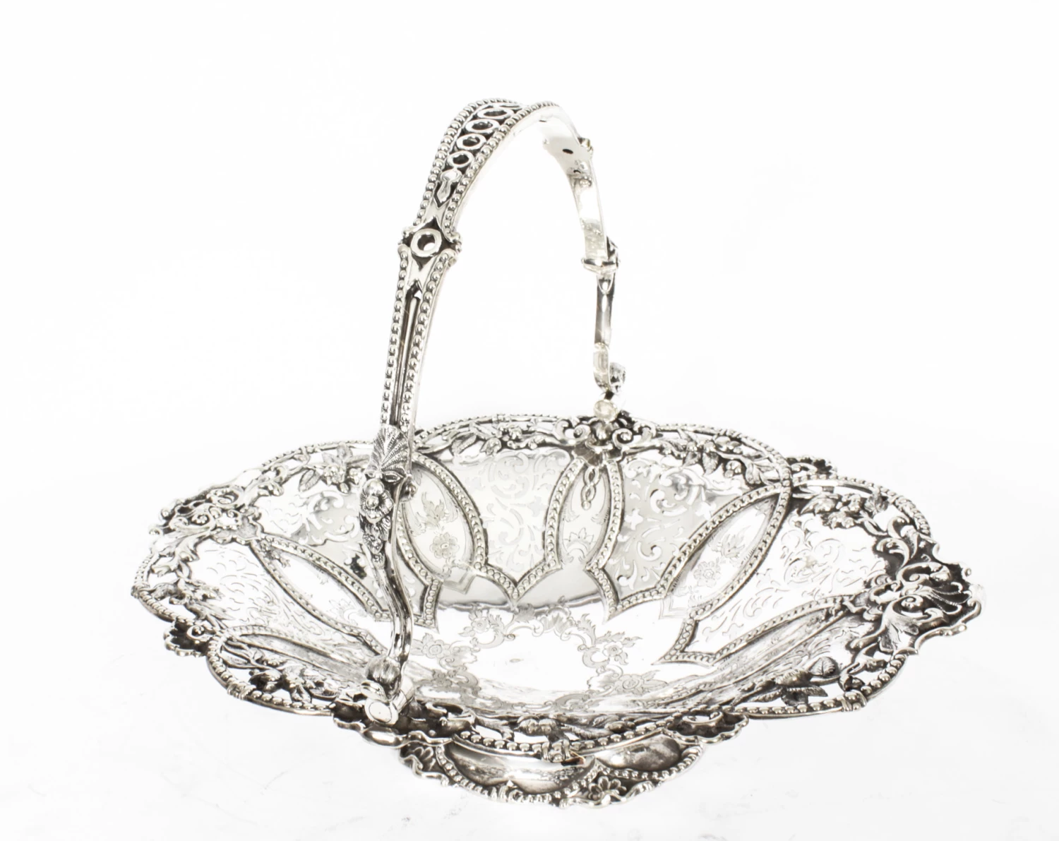 Victorian Silver Plated Fruit Basket Martin Hall C.1860 4 Victorian Silver Plated Fruit Basket Martin Hall C.1860 - Image 4