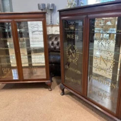 Vintage 1920s Matching Pair 2 Door Glazed Bookcase Cabinets 2 Door Display Cabinets With Later Lettering -Storage Furniture Sales 2024 vintage 1920s matching pair 2 door glazed bookcase cabinets 2 door display cabinets with later lettering sku43102440 0 1