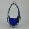 Unknown Vintage 1960 70s Murano Glass Blue Basket Italian Art