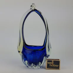Unknown Vintage 1960 70s Murano Glass Blue Basket Italian Art -Storage Furniture Sales 2024 vintage 1960 70s murano glass blue basket italian art sku91363366 0 2