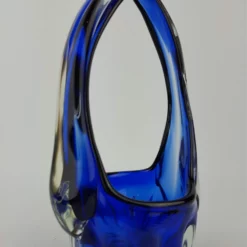 Unknown Vintage 1960 70s Murano Glass Blue Basket Italian Art -Storage Furniture Sales 2024 vintage 1960 70s murano glass blue basket italian art sku91363366 0 5 scaled